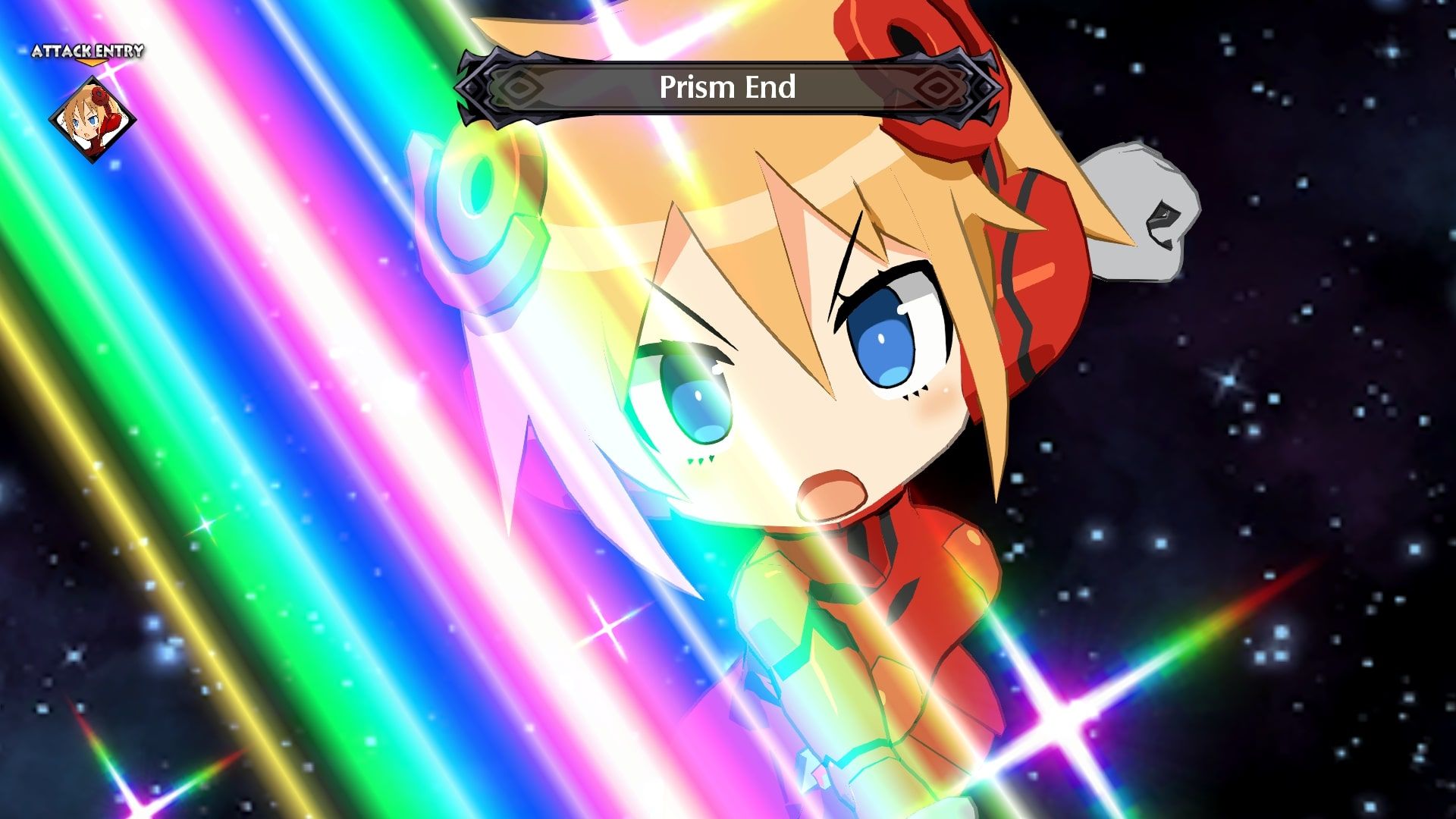 Disgaea 6 Piyori slashing her sword during Prism End