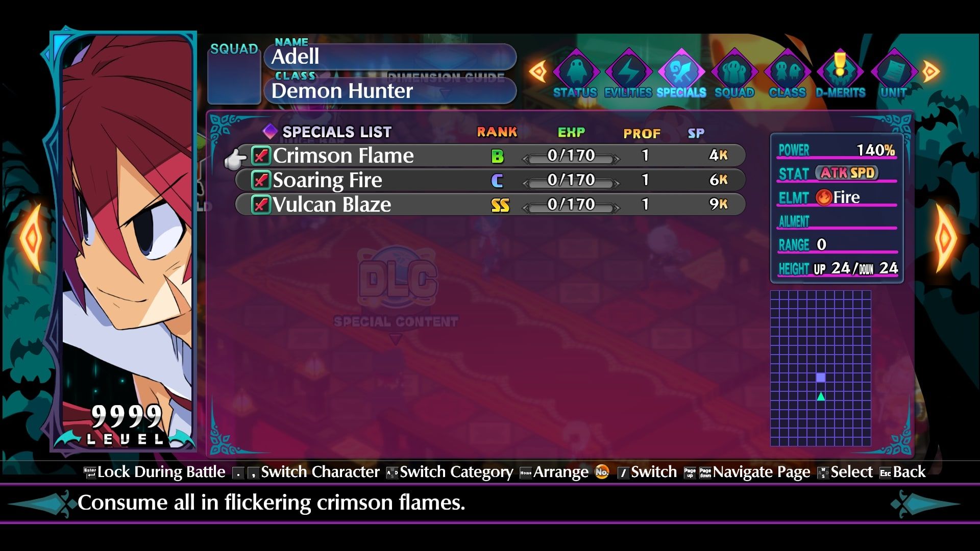 Disgaea 6 Adell unique special attacks screen