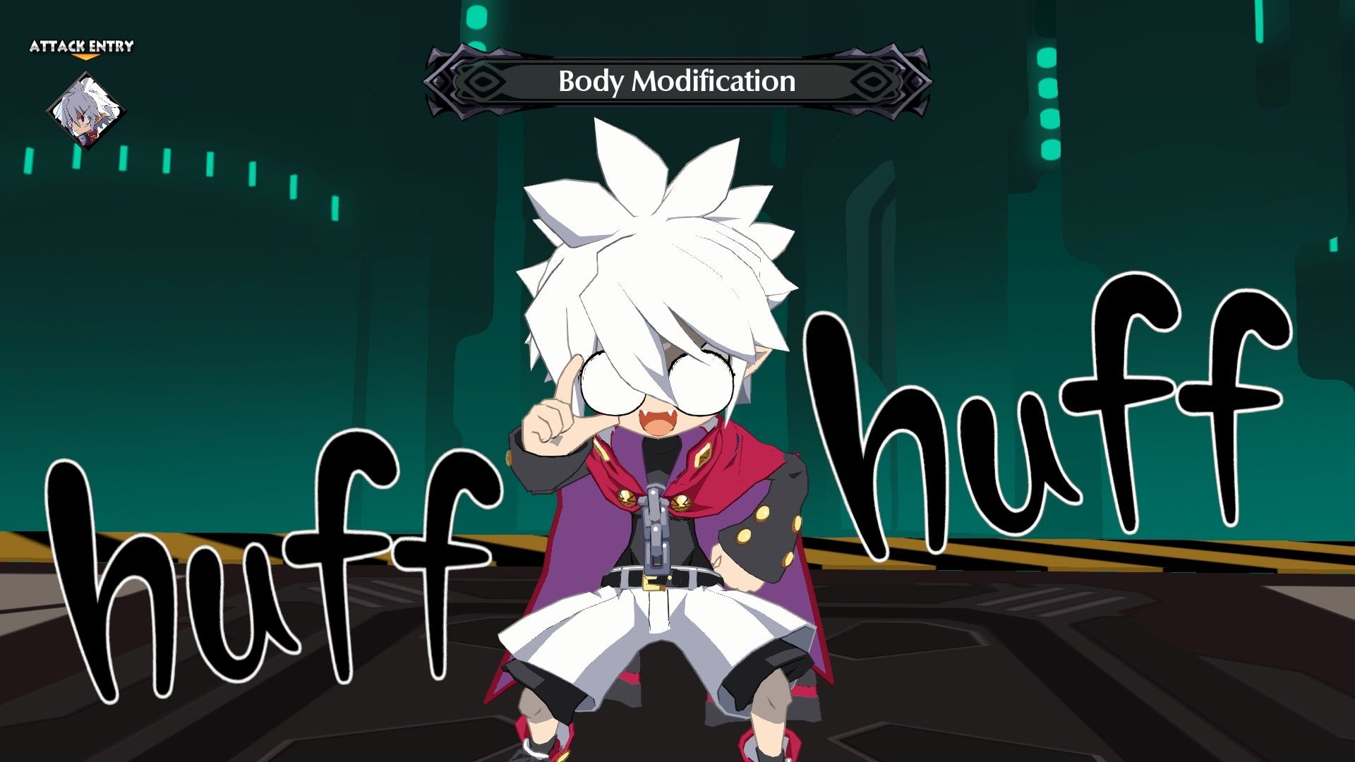 Disgaea 6 Mao huffing and puffing over Body Modification