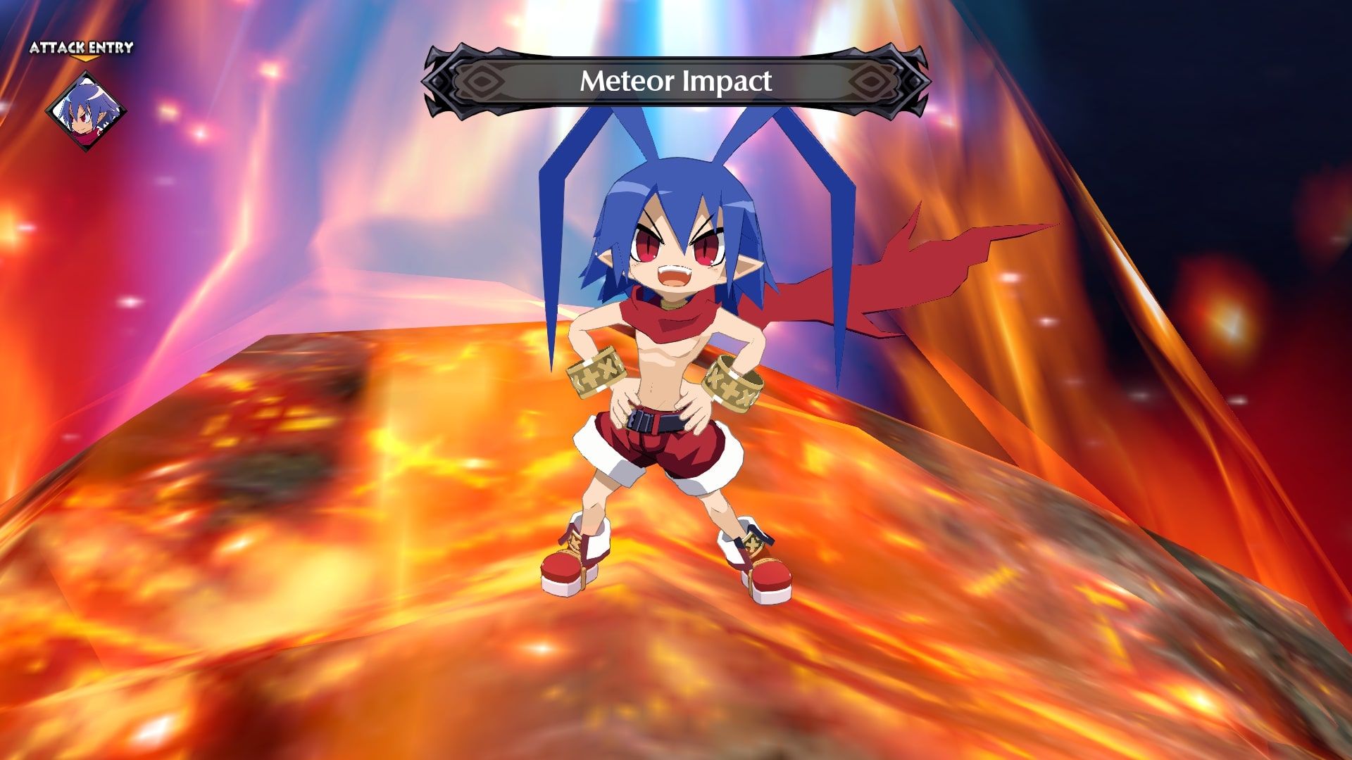 Disgaea 6 Laharl using Meteor Impact