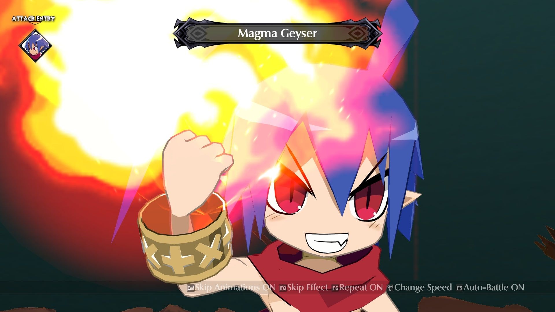 Disgaea 6 Laharl using Magma Geyser