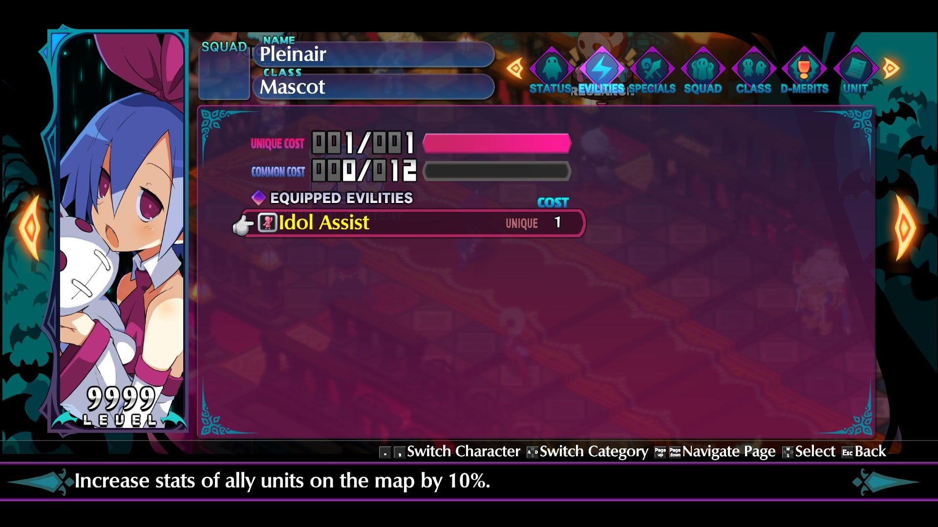 Disgaea 6 Pleinair evility screen