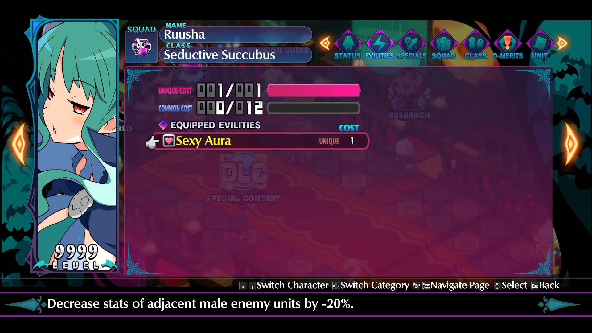 Disgaea 6 Ruusha evility screen