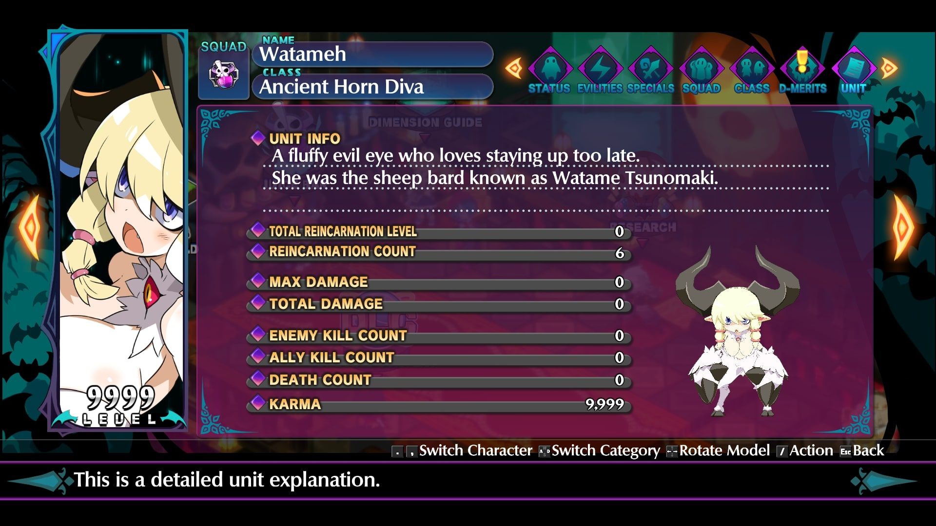 Disgaea 6 Watameh Info