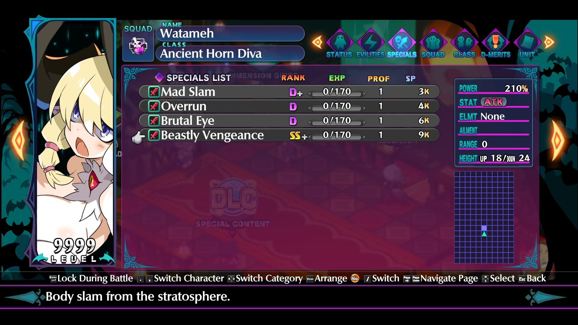 Disgaea 6 Watameh special attacks screen