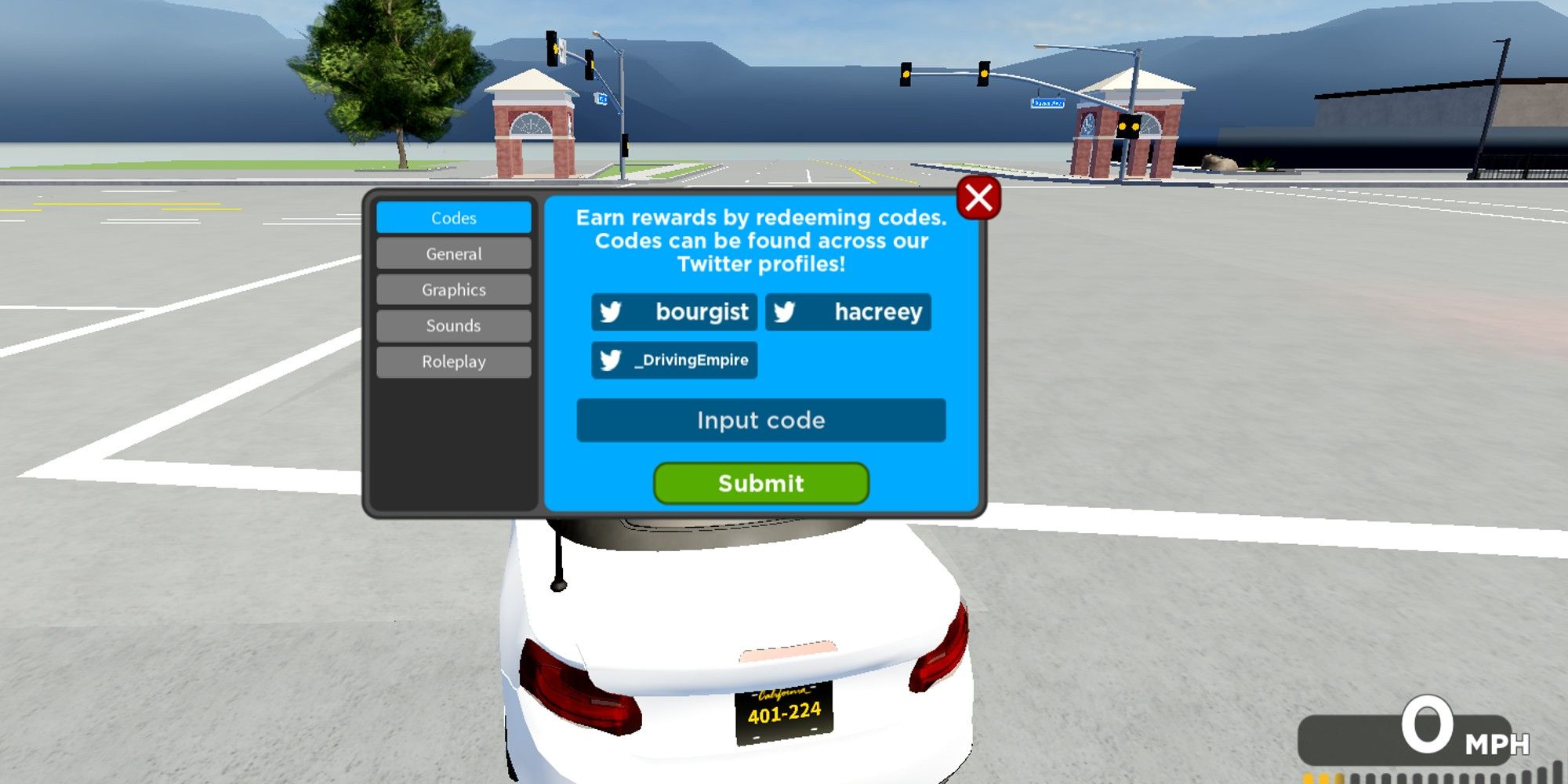 Driving Empire Codes Page