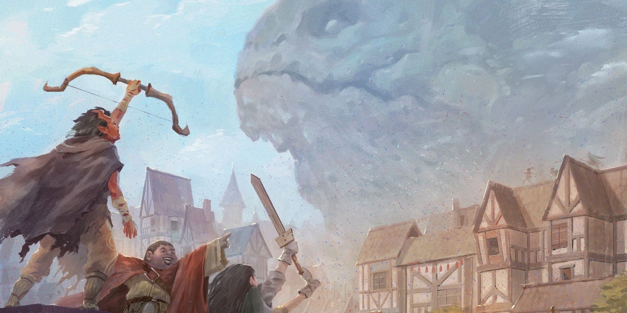 Dungeons And Dragons - Monster looming over a town