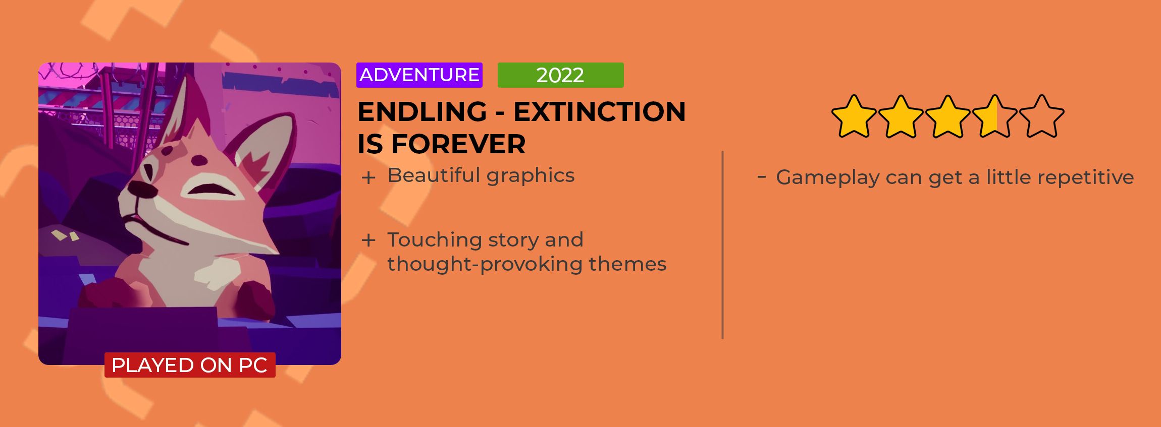 Endling - Extinction is Forever Review Card