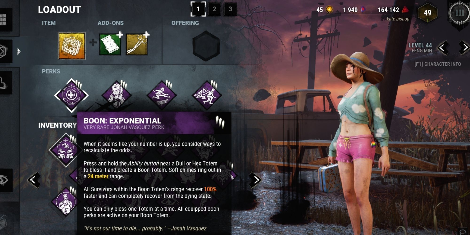 Dead By Daylight, Boon Exponential perk.