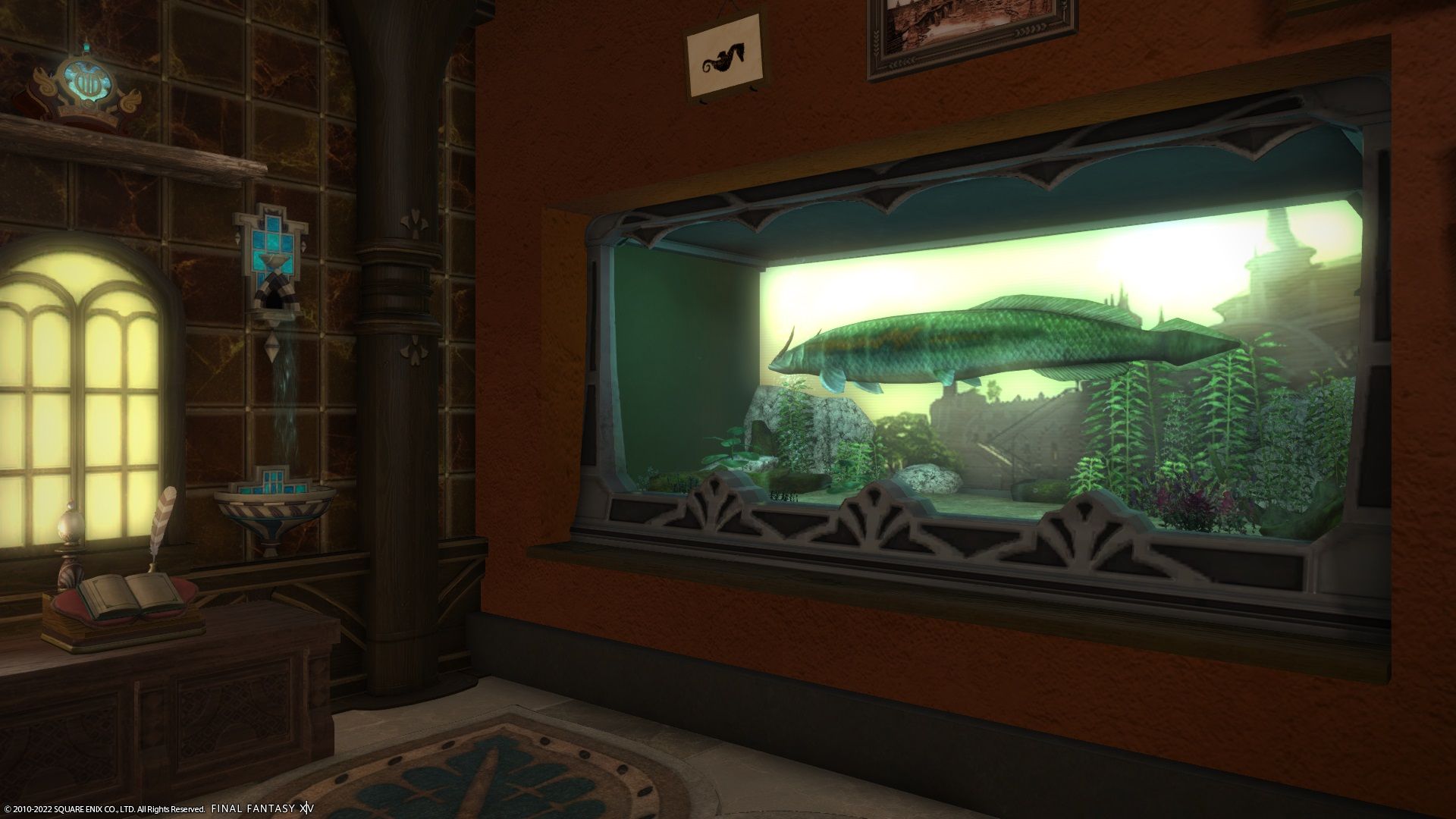 FF14 Eorzean Aquarium Fish of Gyr Abania exhibit