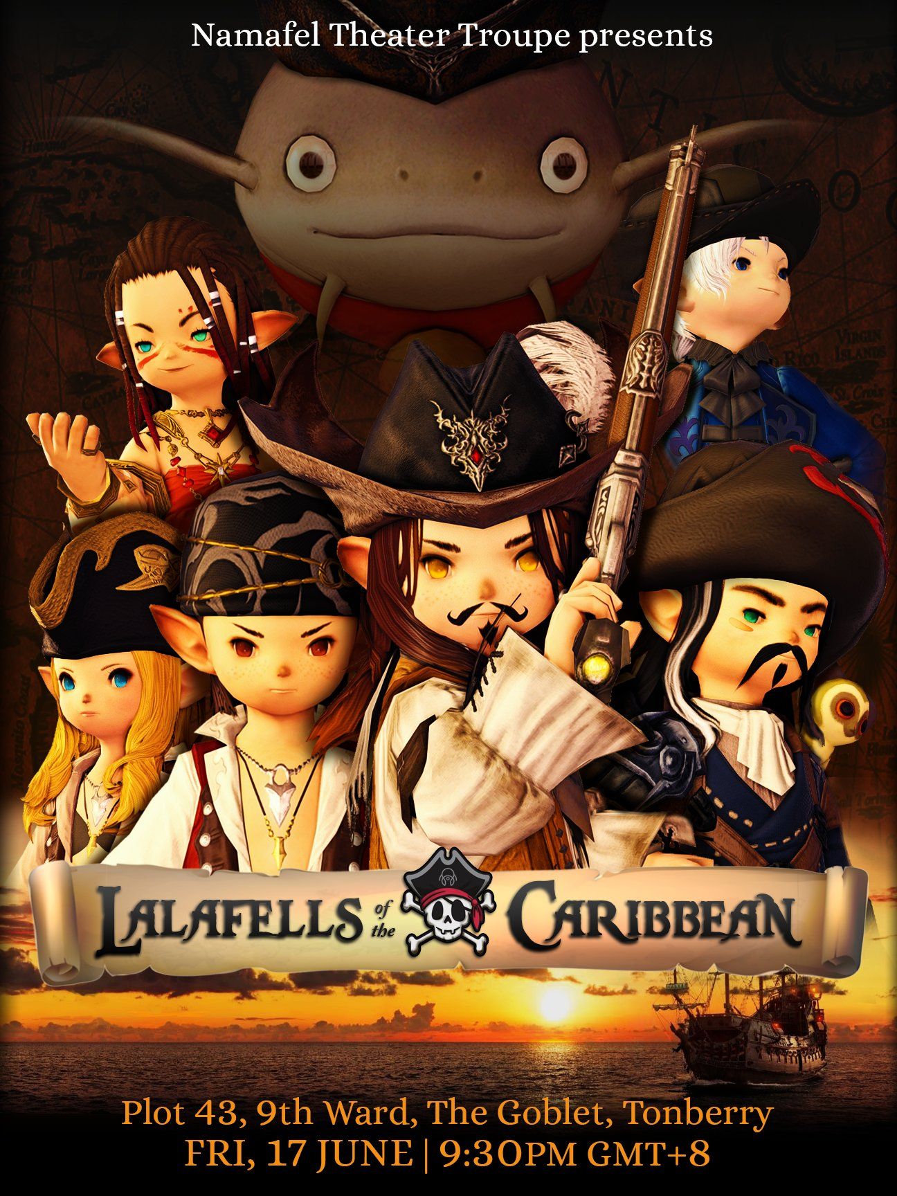 FF14 Namafel Inc Lalafells of the Caribbean promotional poster