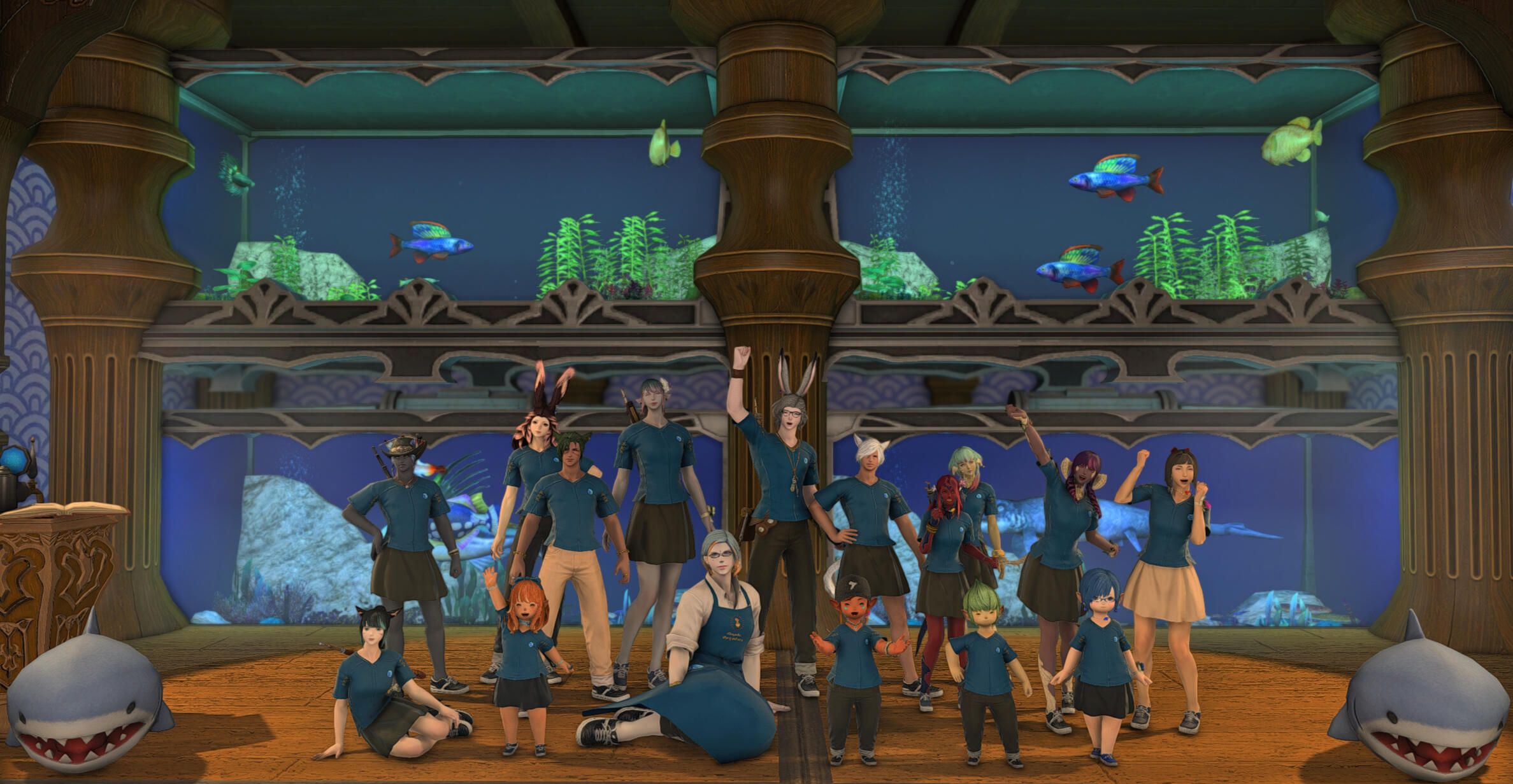 Final Fantasy 14 Eorzean Aquarium staff group photo