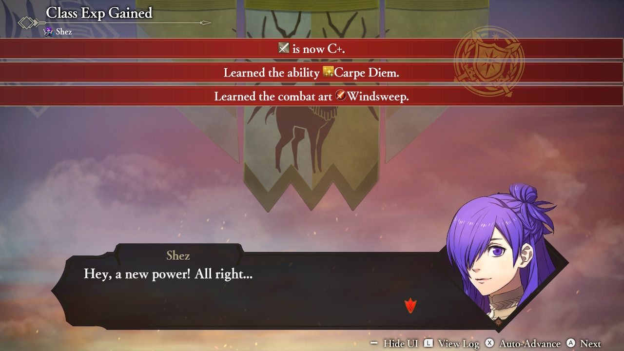 Fire Emblem Three Hopes Shez Gains C+ Power