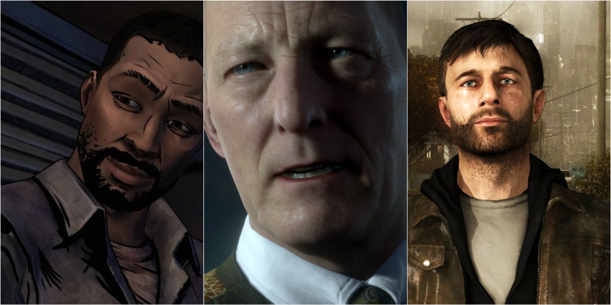 Games To Play If You Like Man of Medan Featured Split Image Walking Dead, Man Of Medan, and Heavy Rain