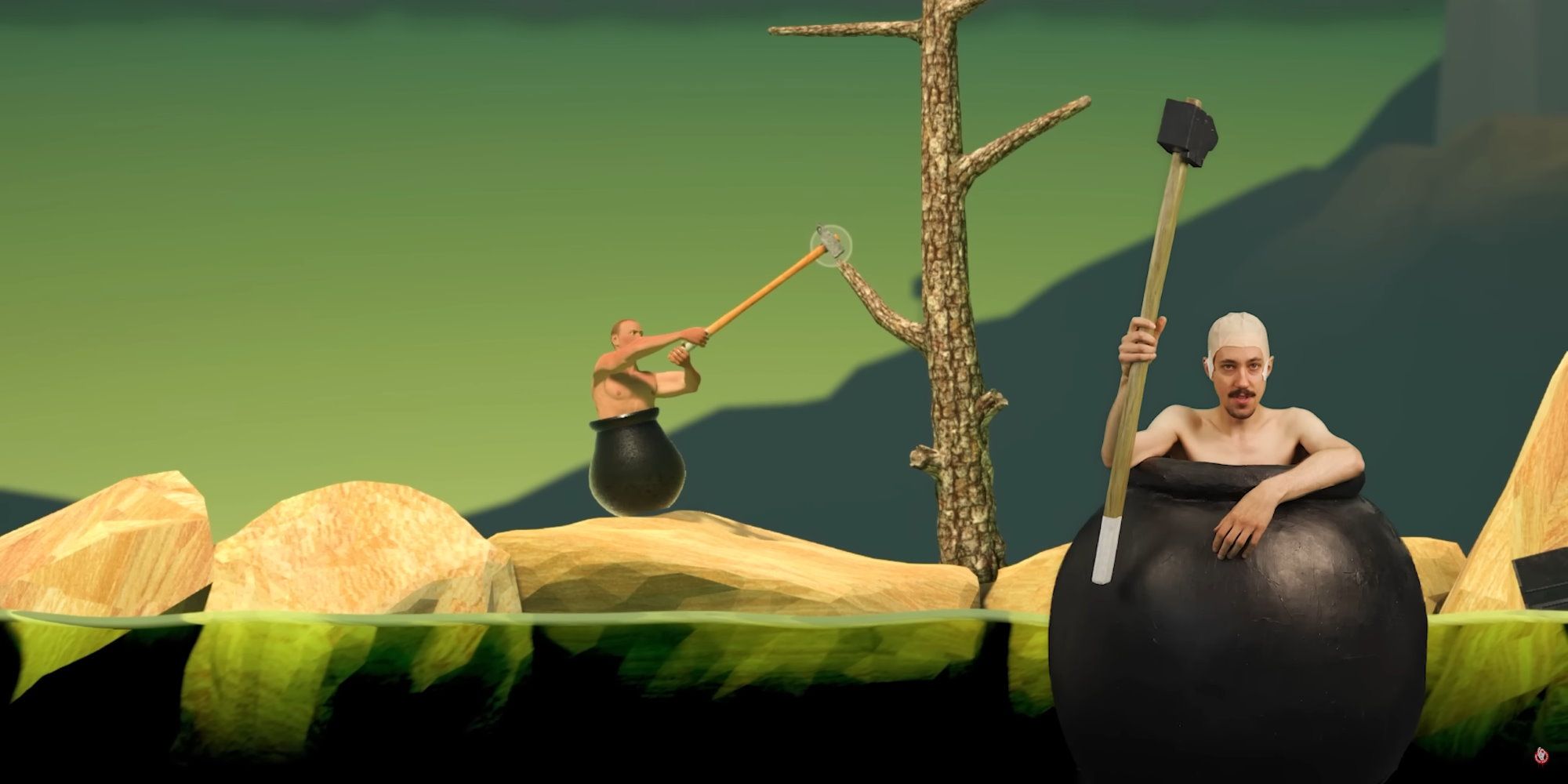 Getting Over It Played By Mostly Naked YouTuber In A Giant Pot