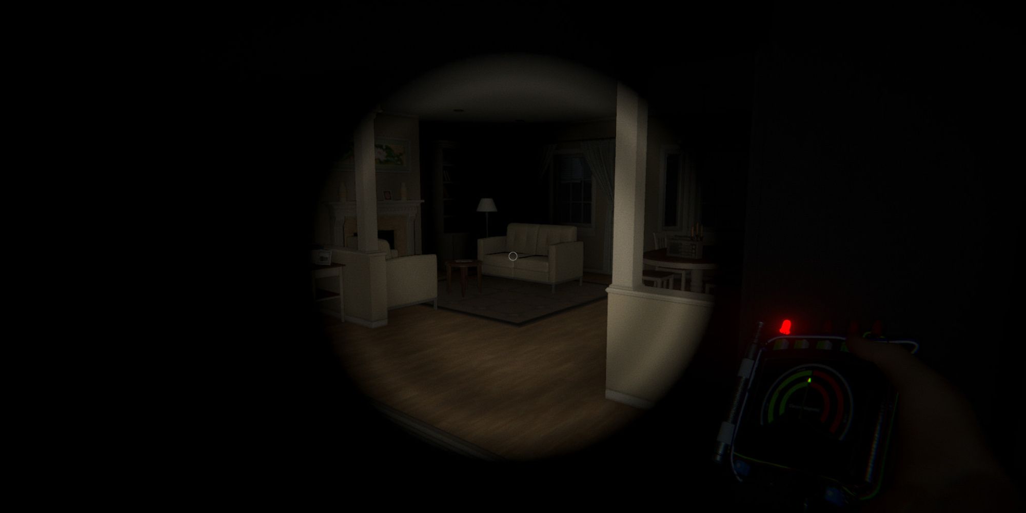 Ghost Exile flashlight in living room