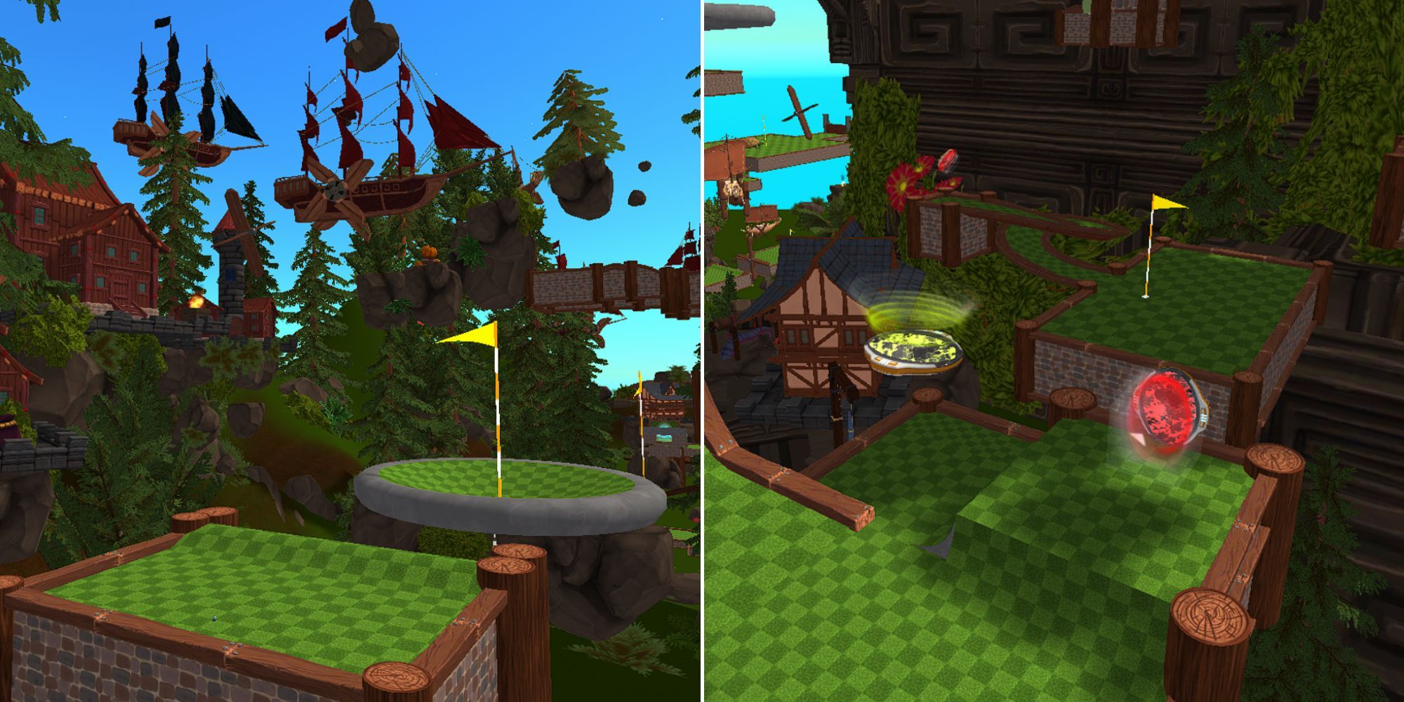 Golf With Your Friends - Lofty Links Map - First Hole - Portals