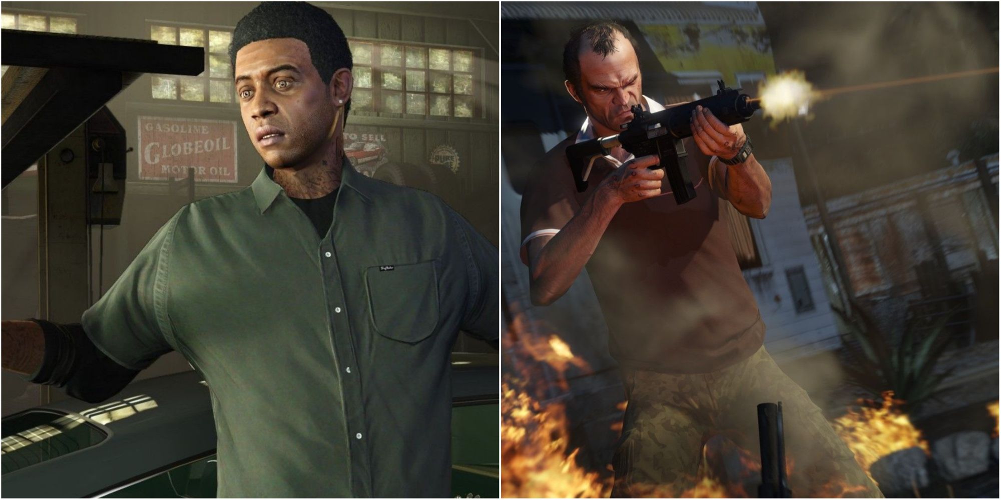 Grand Theft Auto 5 Lamar and Trevor Featured Split Image