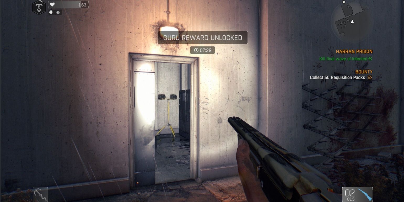 Armory entrance displaying "Guru Reward Unlocked"