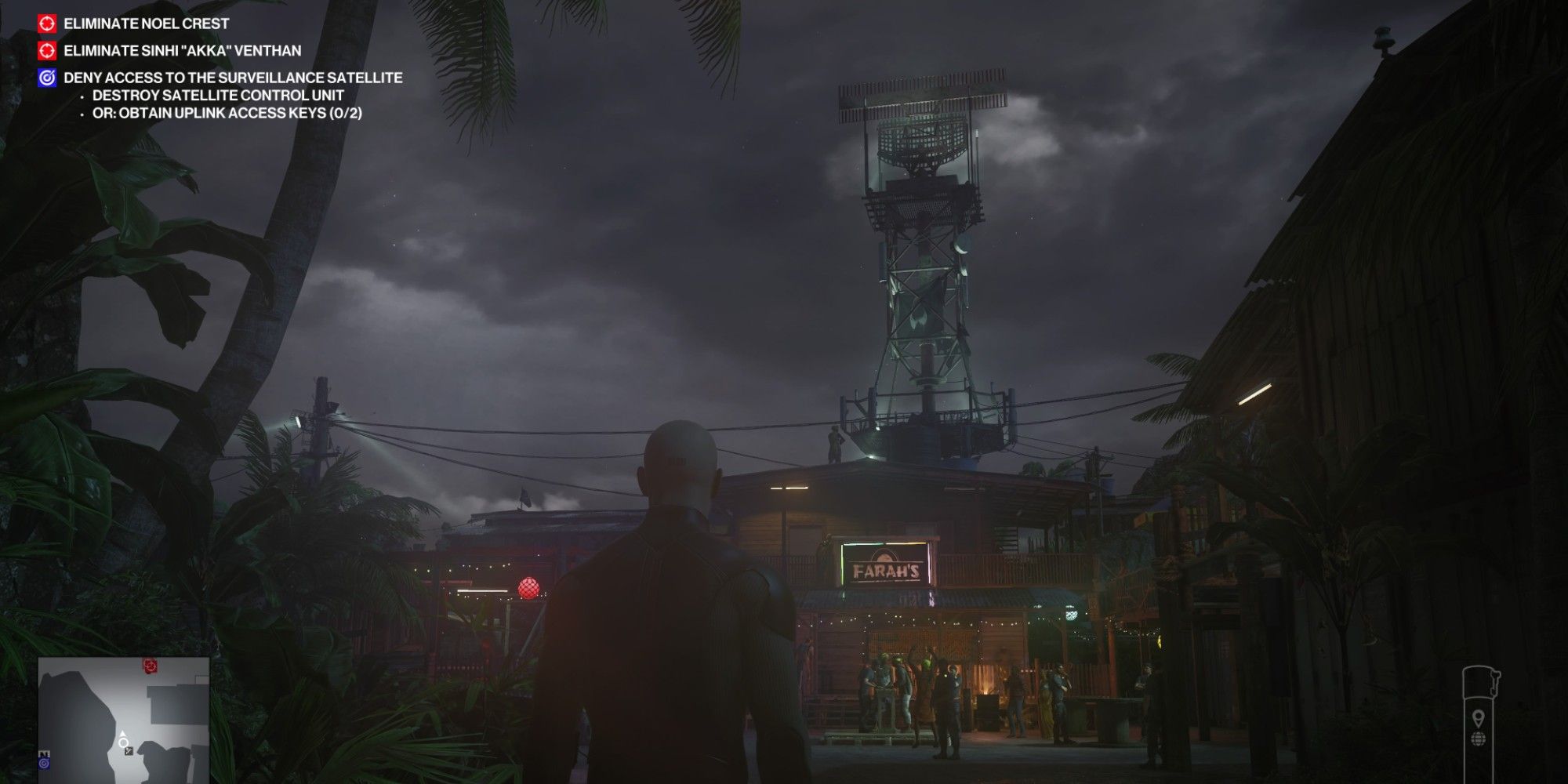 Hitman 3 Ambrose Island Village Square with Farah's and Tower
