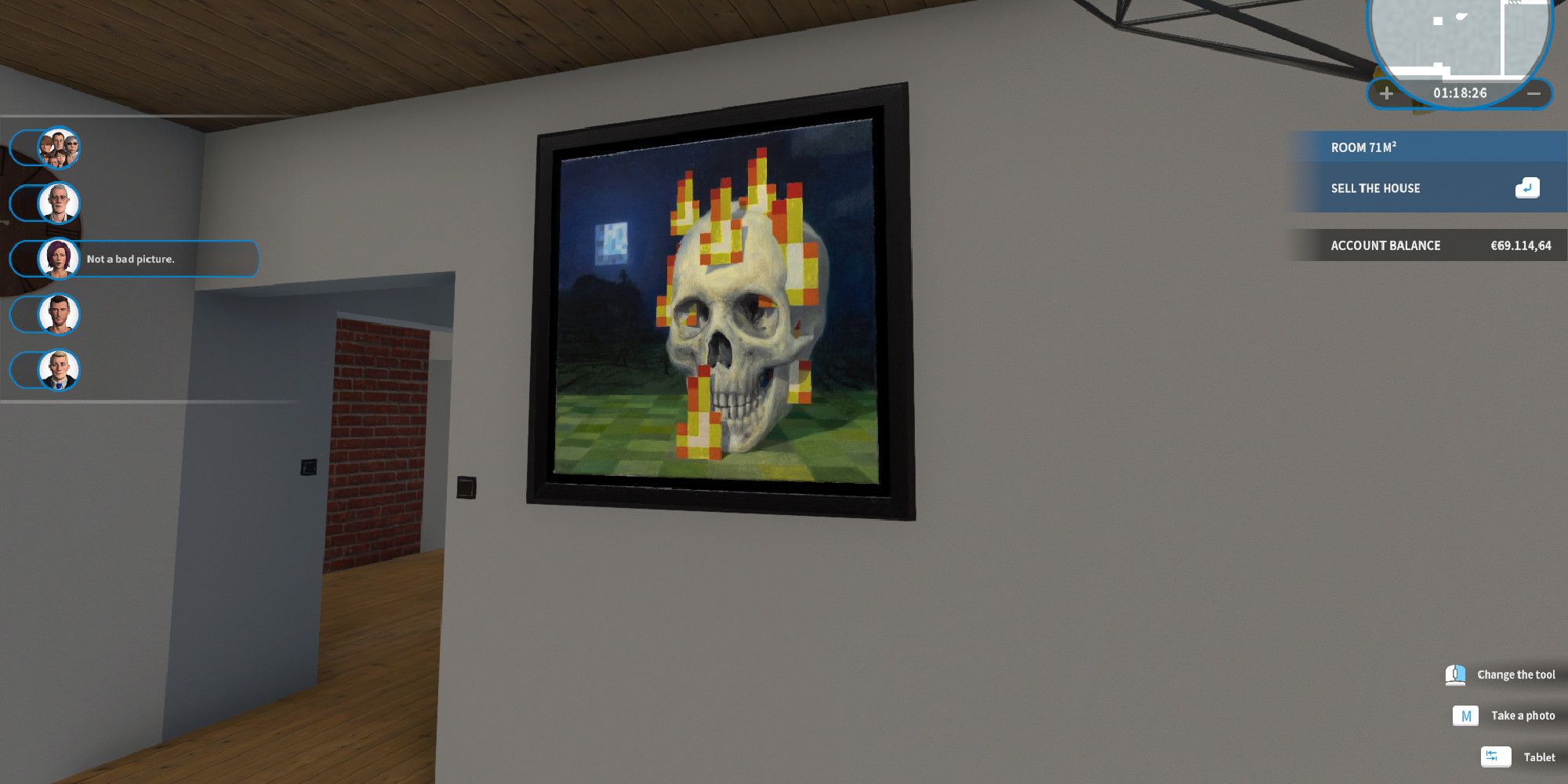 House Flipper using a custom painting to put in one of the paintings from Minecraft