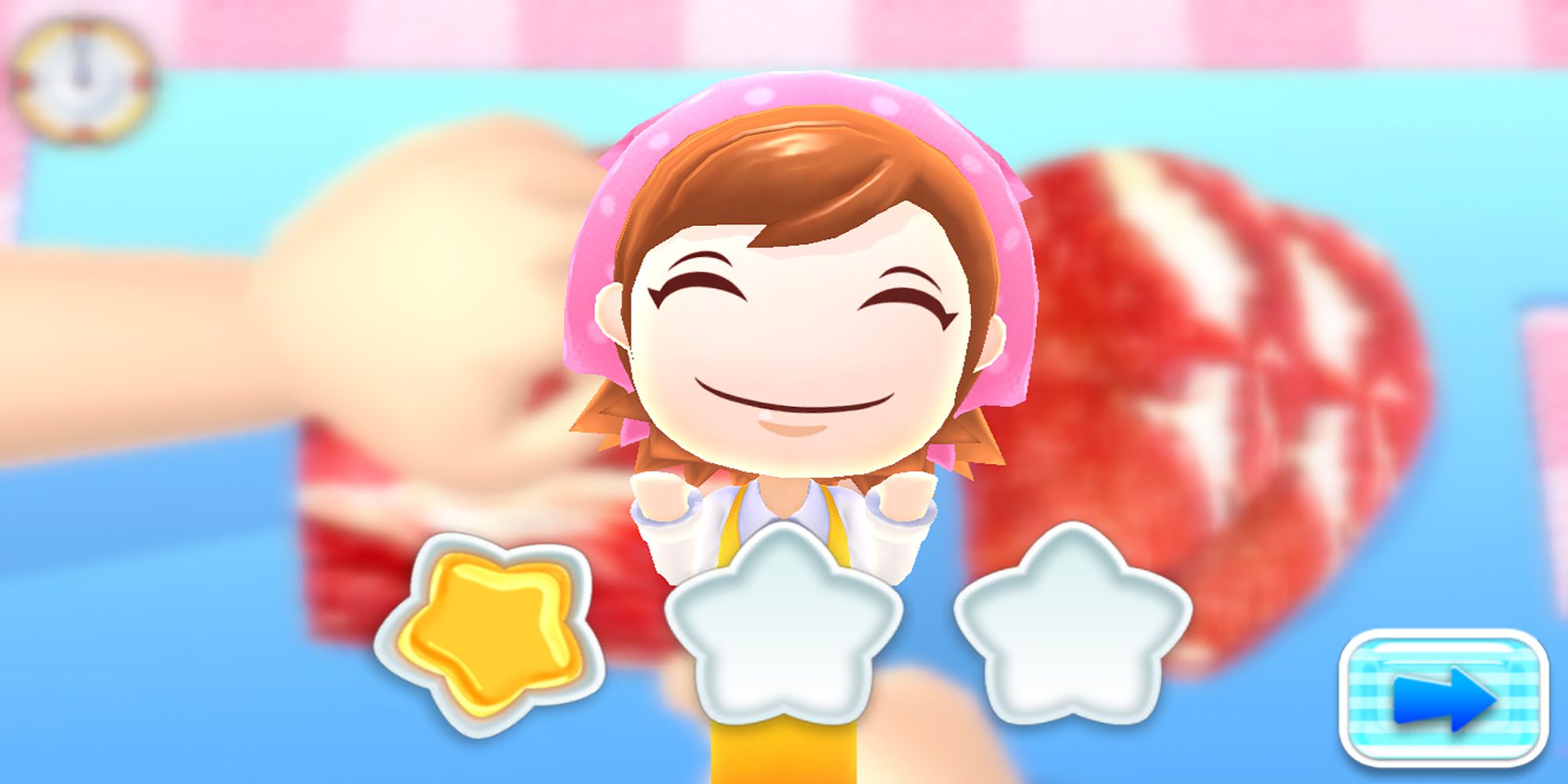 Cooking Mama assures you that you will improve with more practice after failing to slice beef in Cooking Mama: Cuisine!
