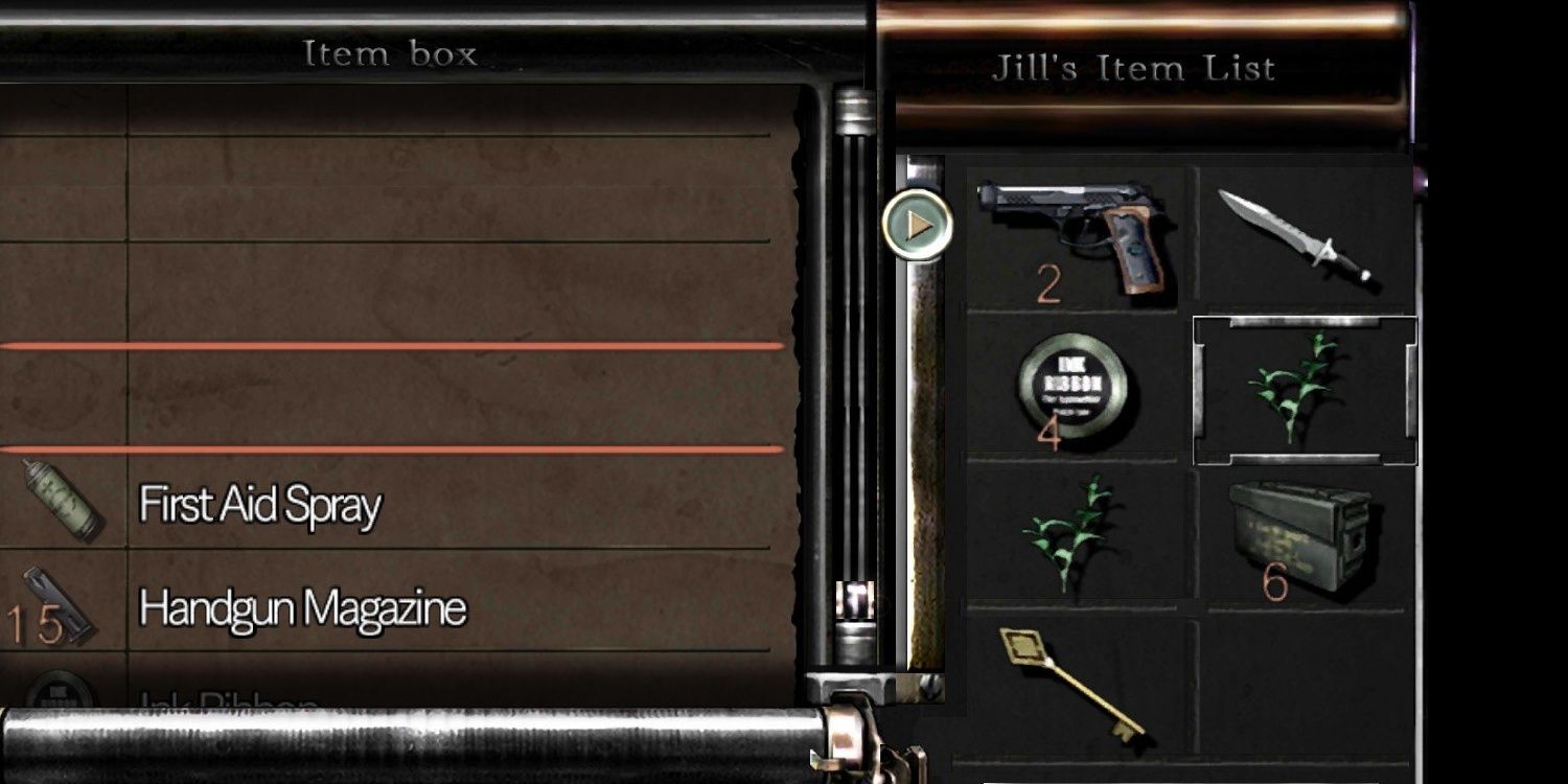 Inventory and Item Box from Resident Evil