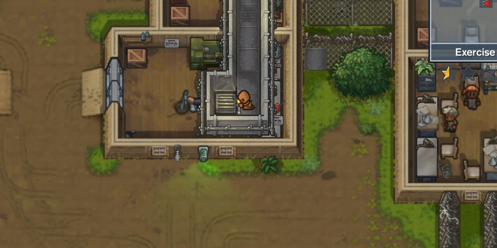The Escapists 2. Prisoner unscrewing bolts in the vents.