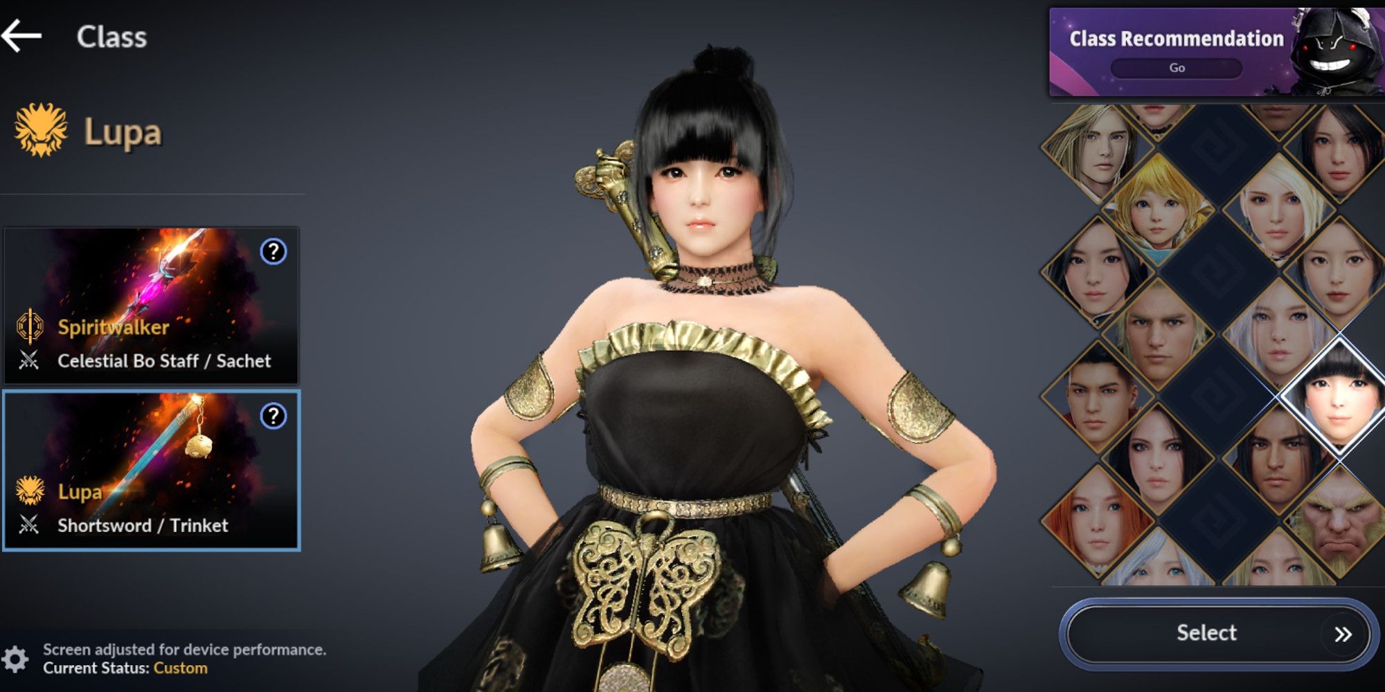 Lupa Spiritwalker class selection Black Desert Mobile