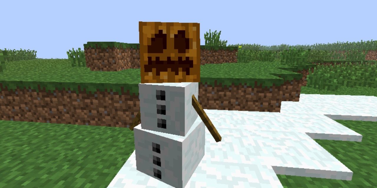 Minecraft Snow Golem with pumpkin head