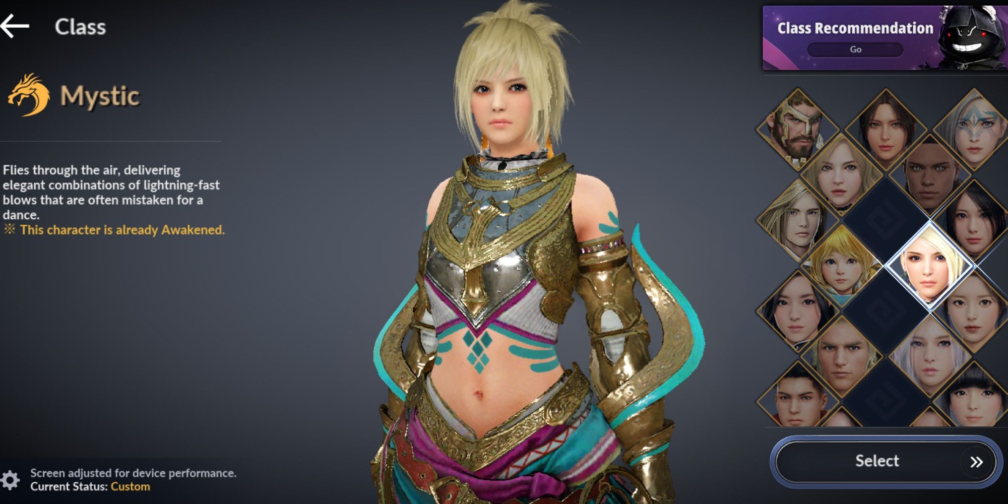 Mystic class selection Black Desert Mobile