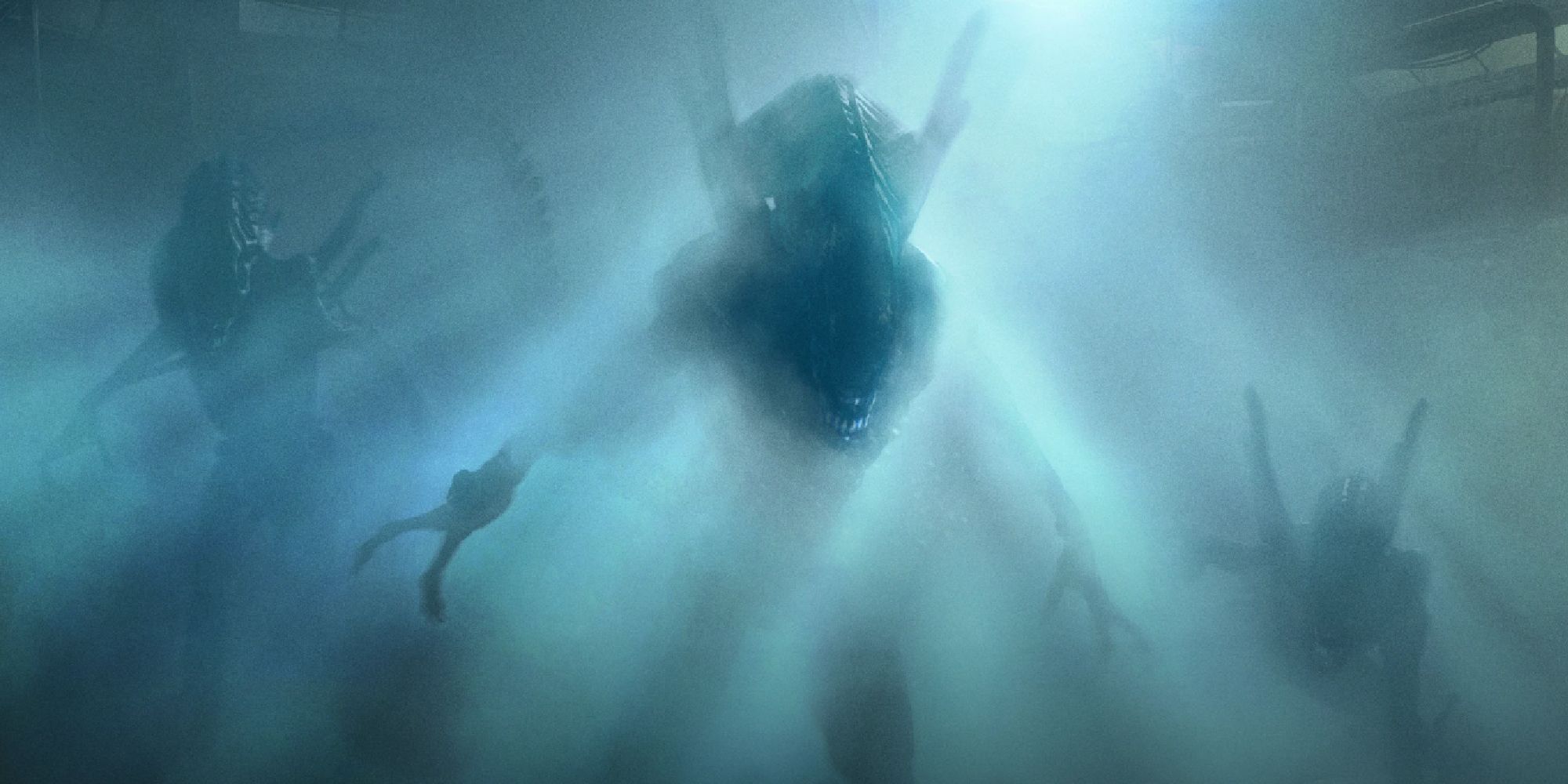 3 Xenomorphs coming out of some fog