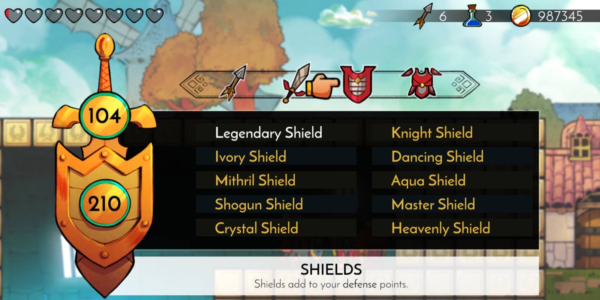 Wonder Boy: The Dragon's Trap: Every Type Of Shield And How To Get Them featured pic