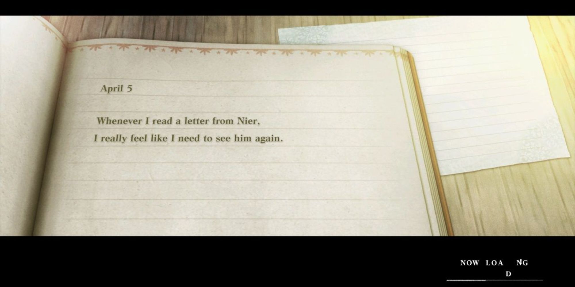 Nier Replicant Yonah's diary mentioning Nier's letters