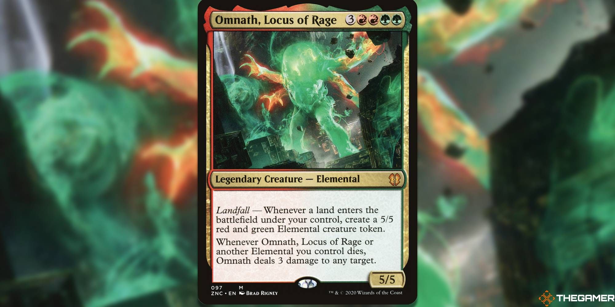 Image of the Omnath, Locus of Rage card from Magic: The Gathering with art by Brad Rigney