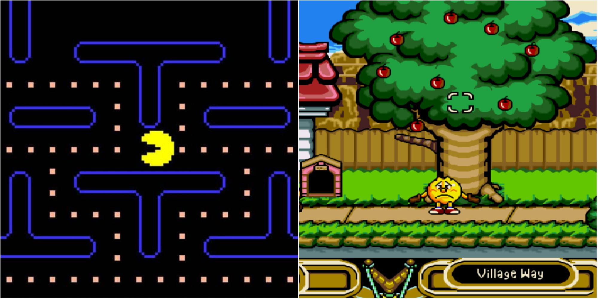 Pac-Man Split Image Pac-Man and Pac-Man 2