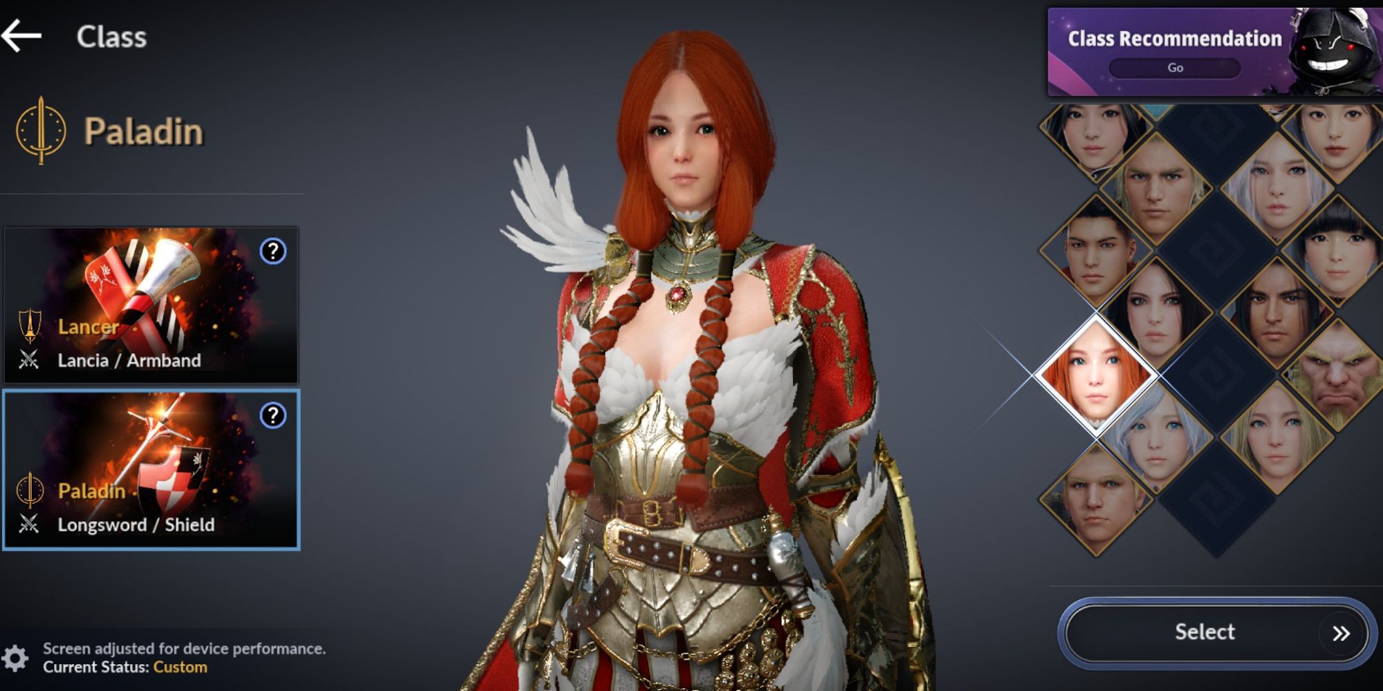 Paladin LAncer class selection Black Desert Mobile