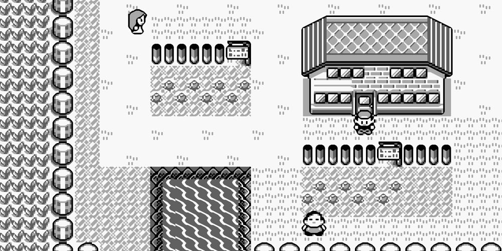 Pokemon Blue And Red Trainer Stands In Front Of A Building