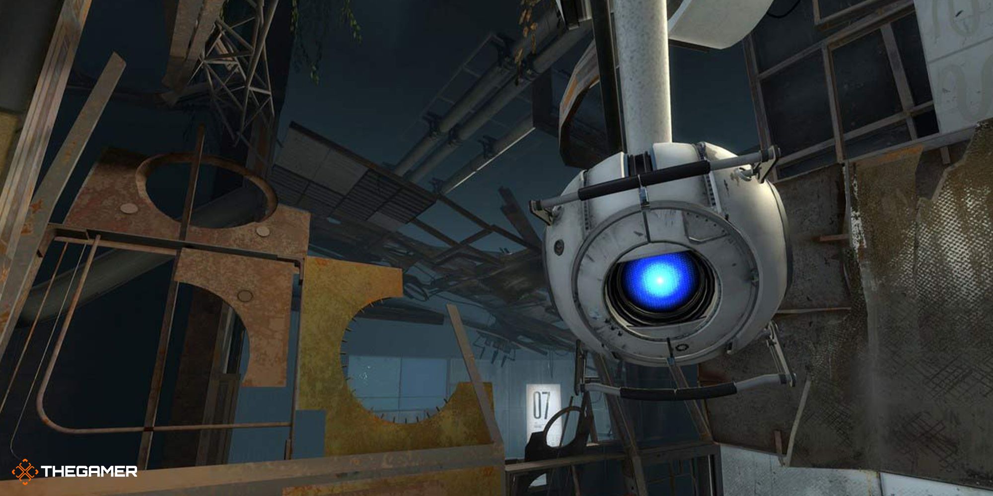 Portal 2 - Wheatley in the destroyed facility