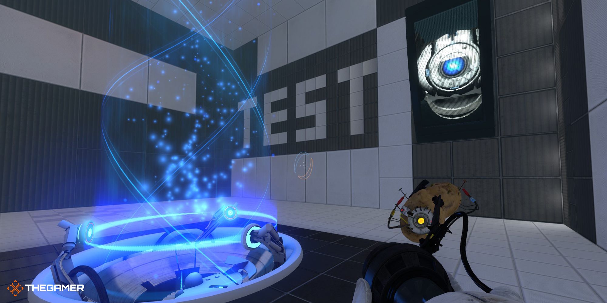 Portal 2 - Wheatley on the screen as you complete one of his tests