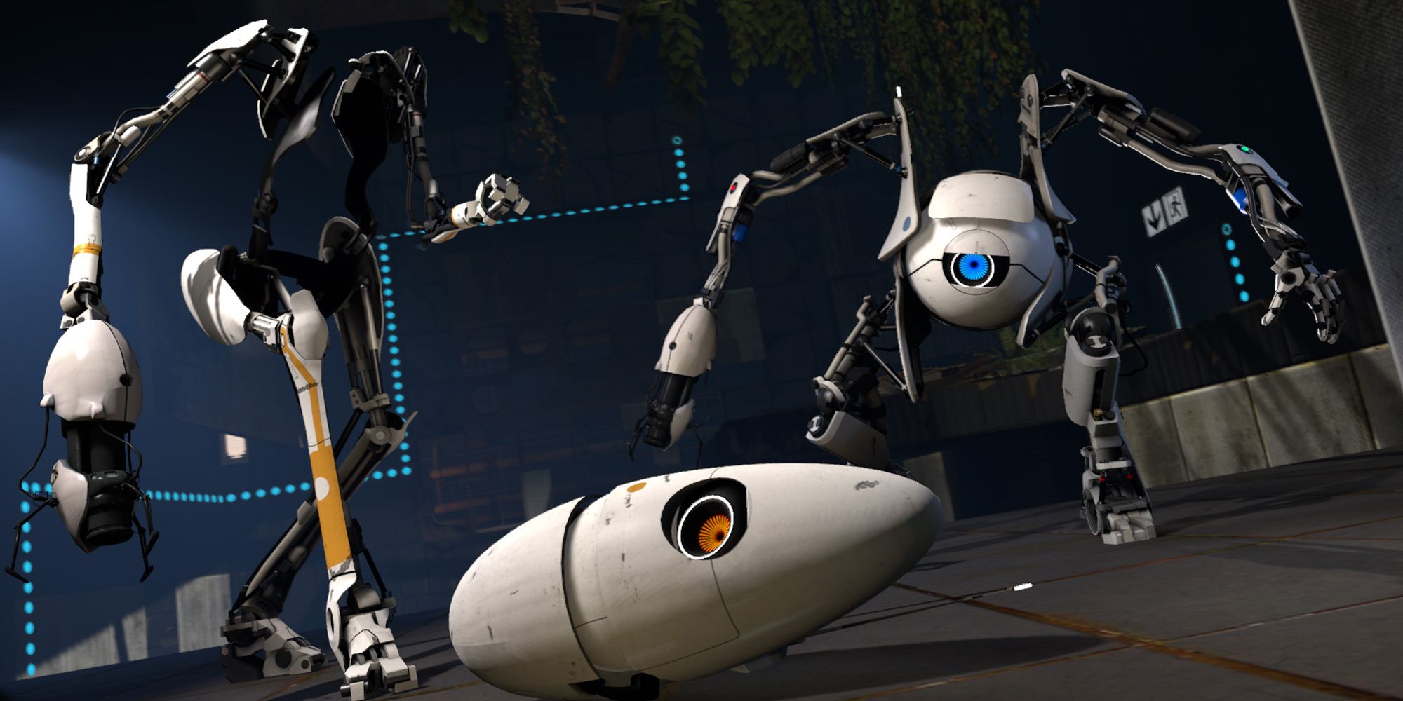 Portal 2 - promo image of co-op robots