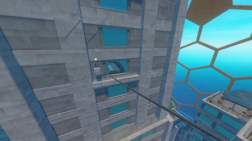 A Zipline Lead To A Hole In A Building