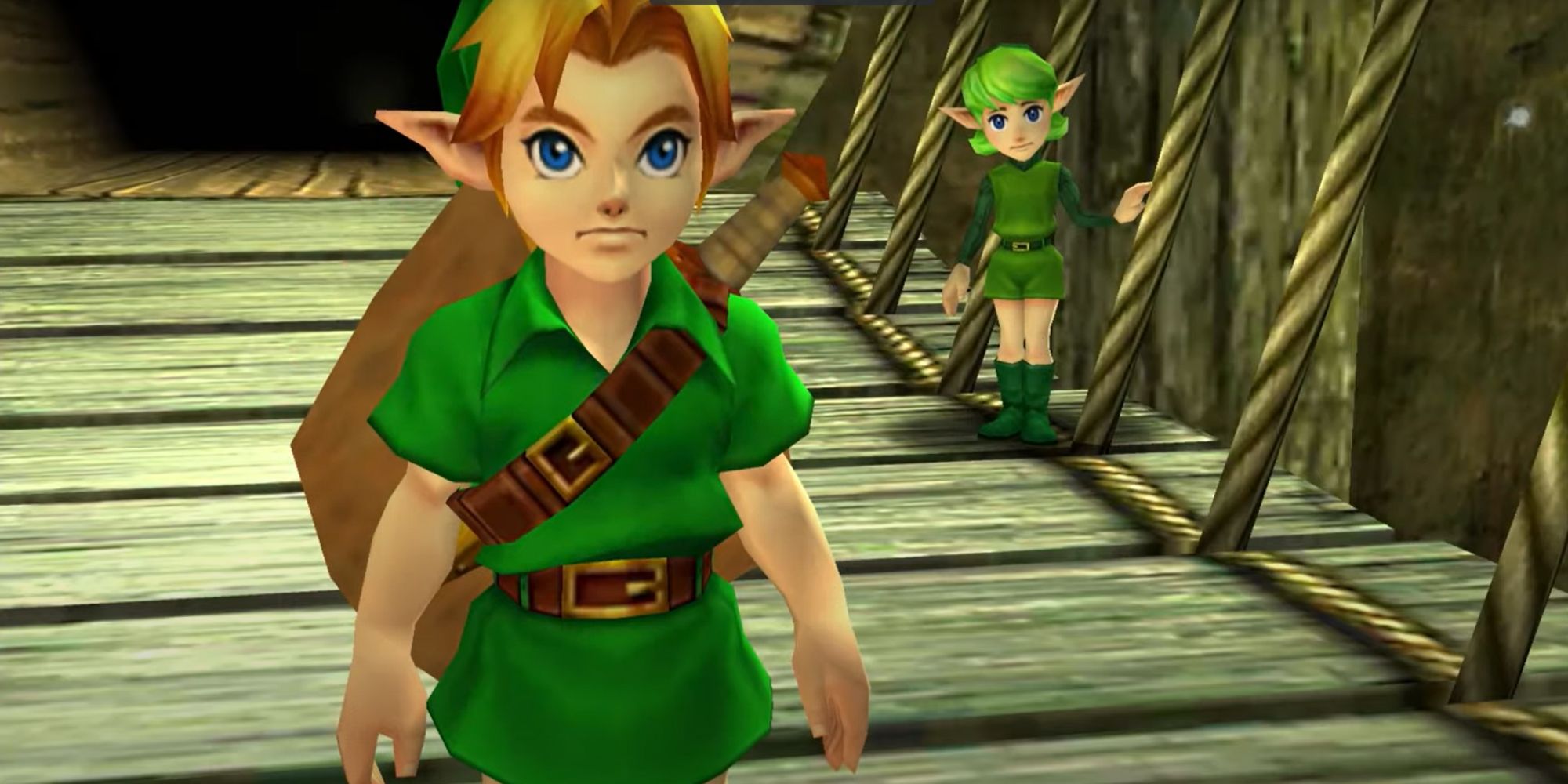 Ocarina of Time's Link Saying Good-Bye to Saria in Kokiri Forest