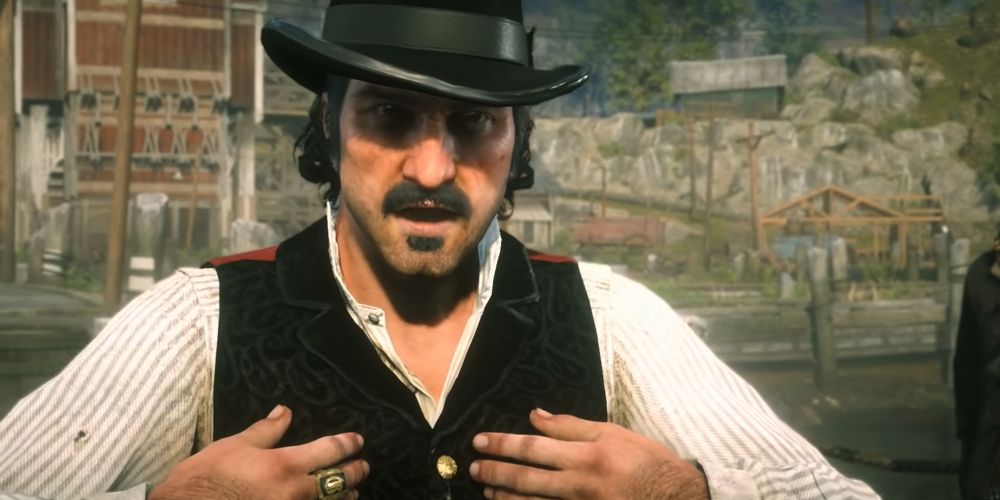 Red Dead Redemption 2 Screenshot Of Dutch Before Killing Cornwall