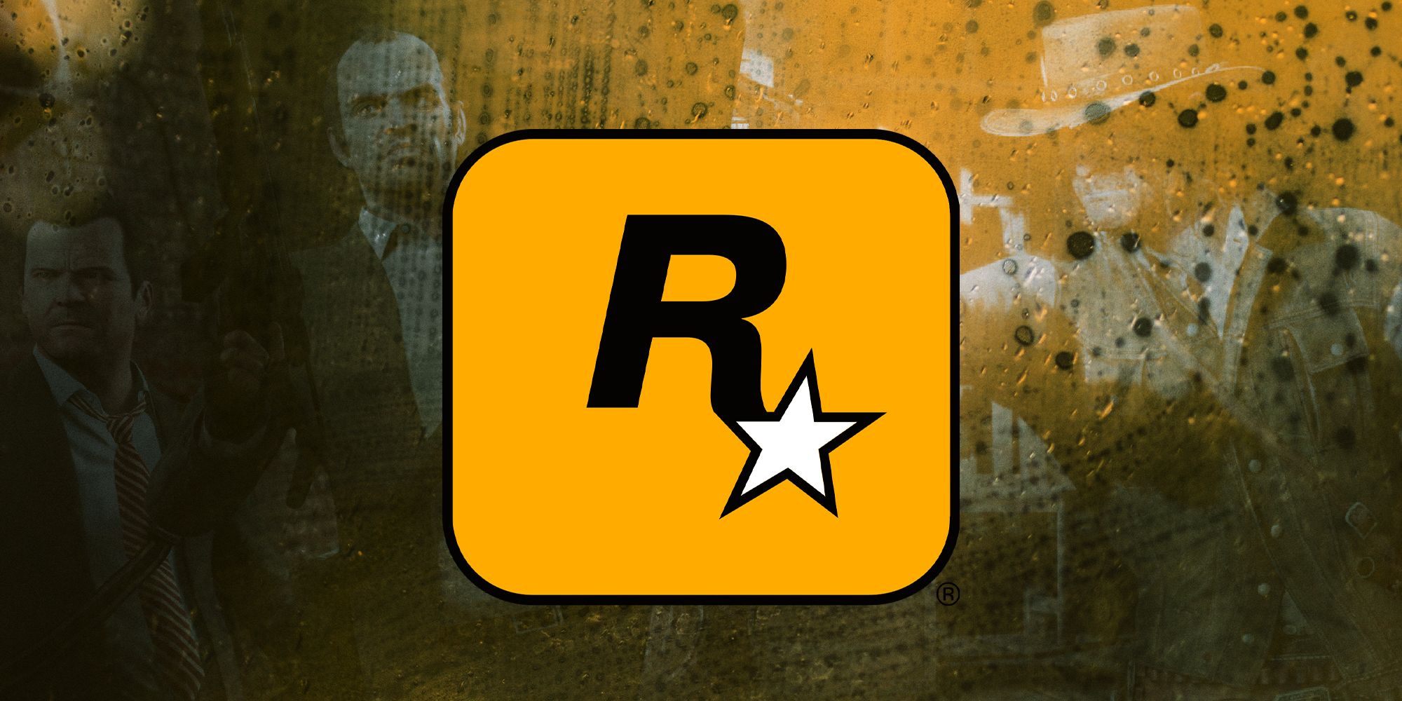 Rockstar Games Logo With GTA 5 And Red Dead Redemption 2 Background