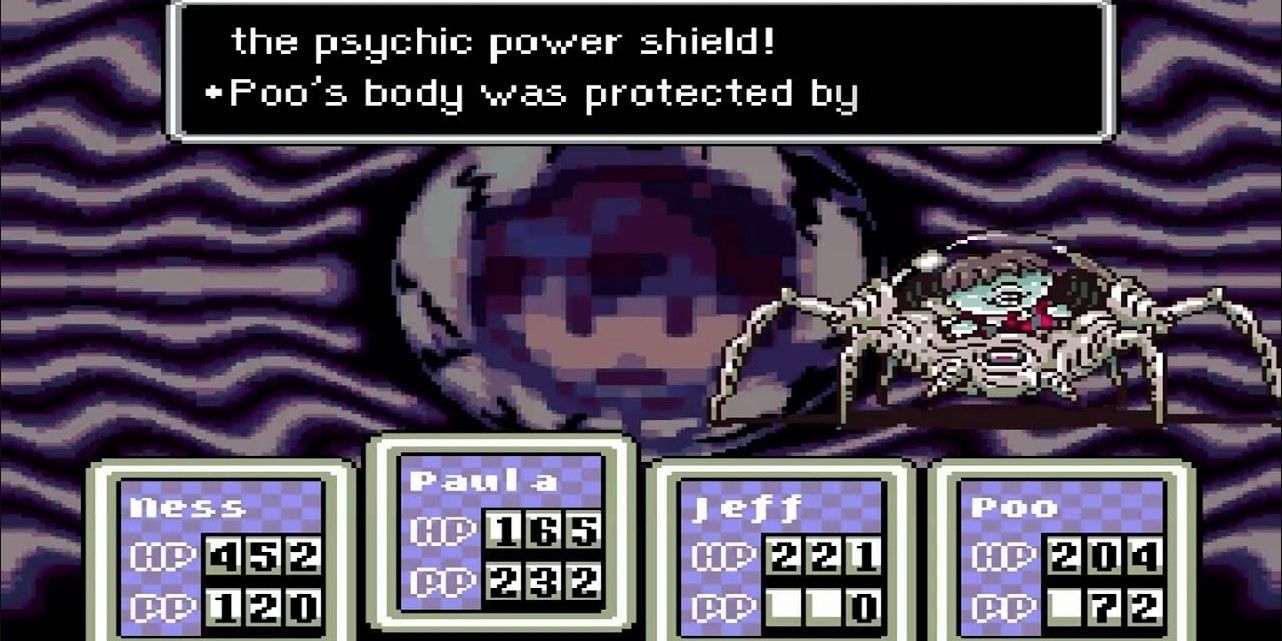 Final Earthbound Boss Fight against Giygas and Armored Pokey