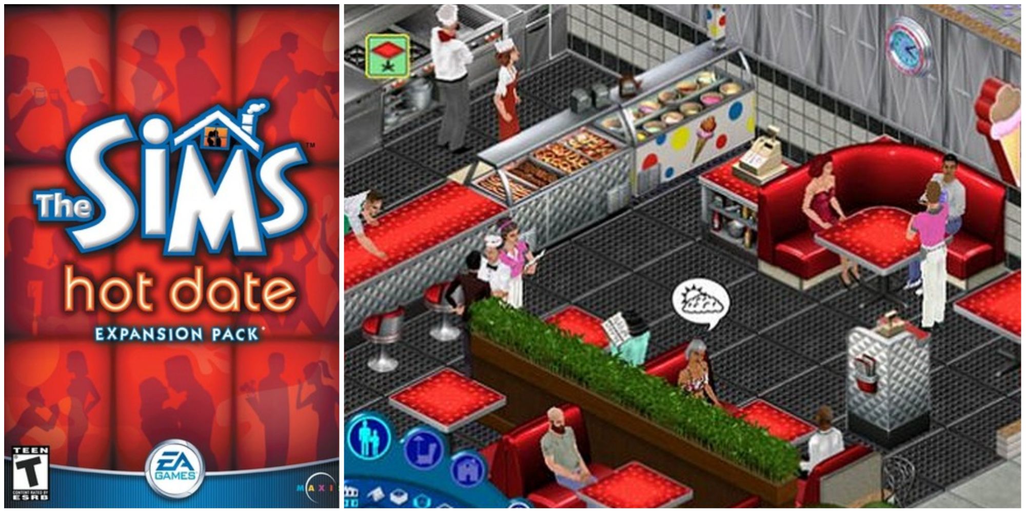 Sims 1 Hot Date Cover Game Date Diner Vintage Red