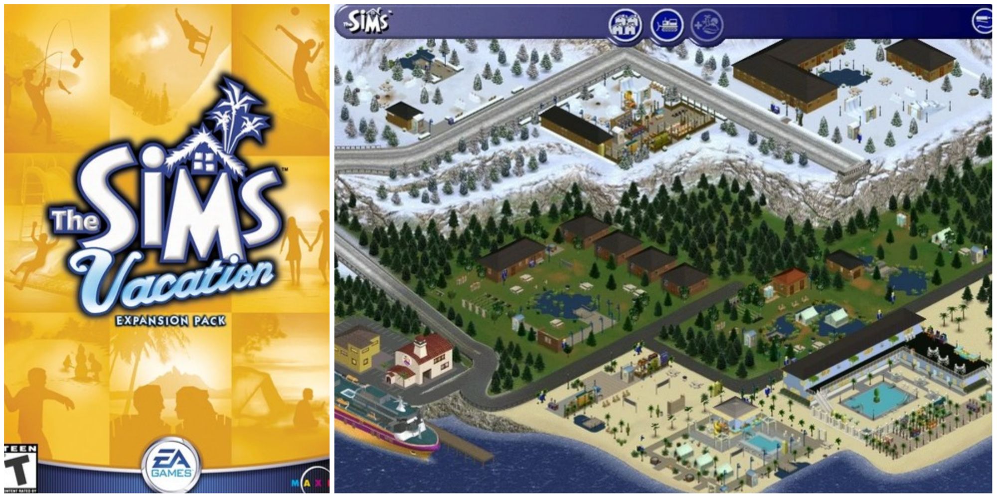 Sims 1 Vacation Expansion Pack Mountain Snow Beach Travel