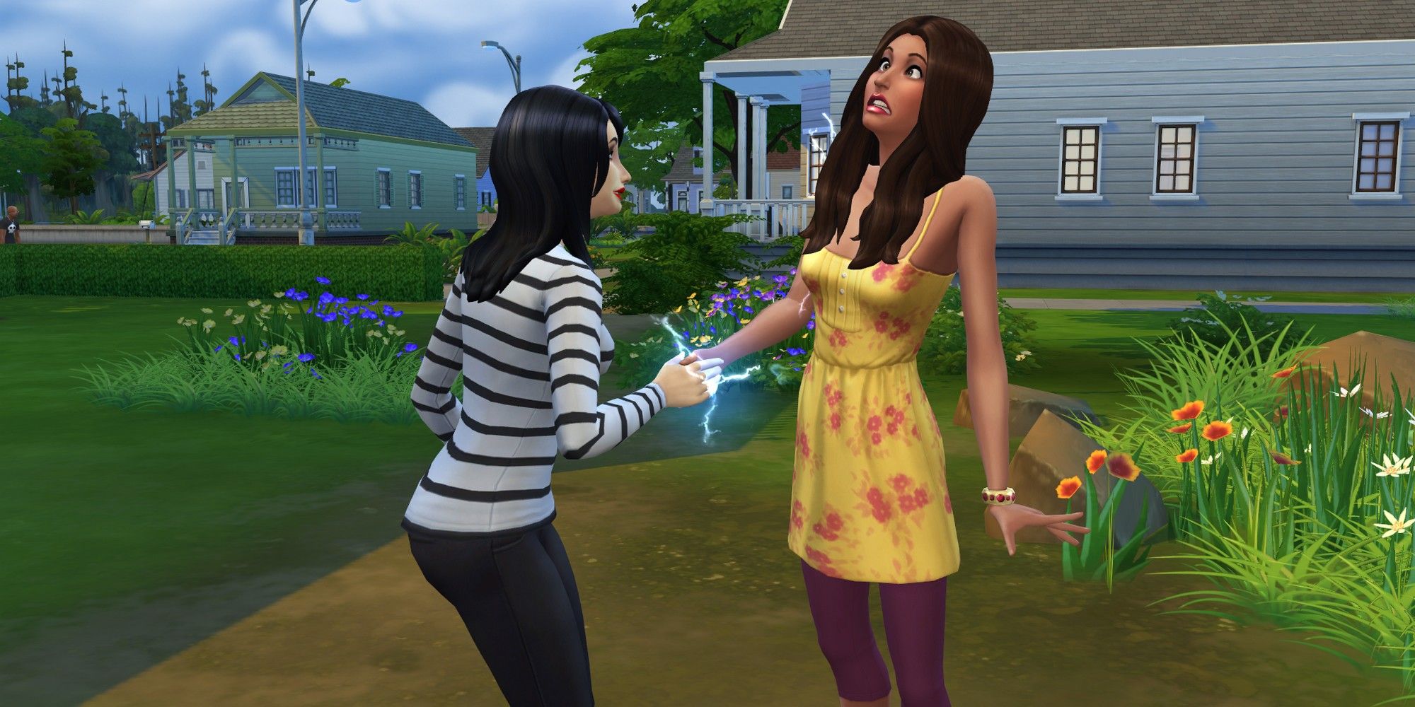 Sims 4 Prank Day Zoe Outside Hand Buzzer Trick