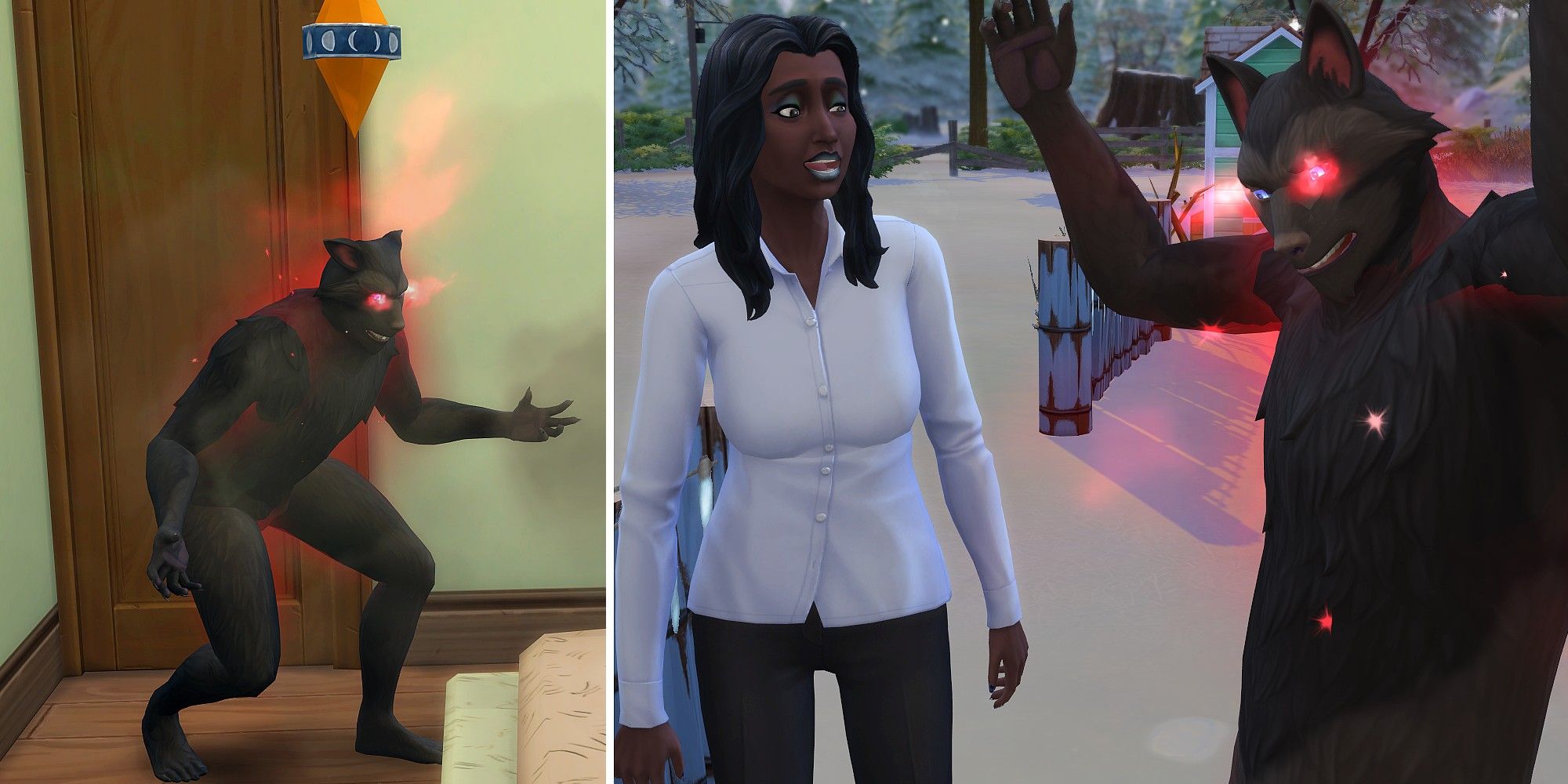 A werewolf Sim with dangerously high fury levels in The Sims 4